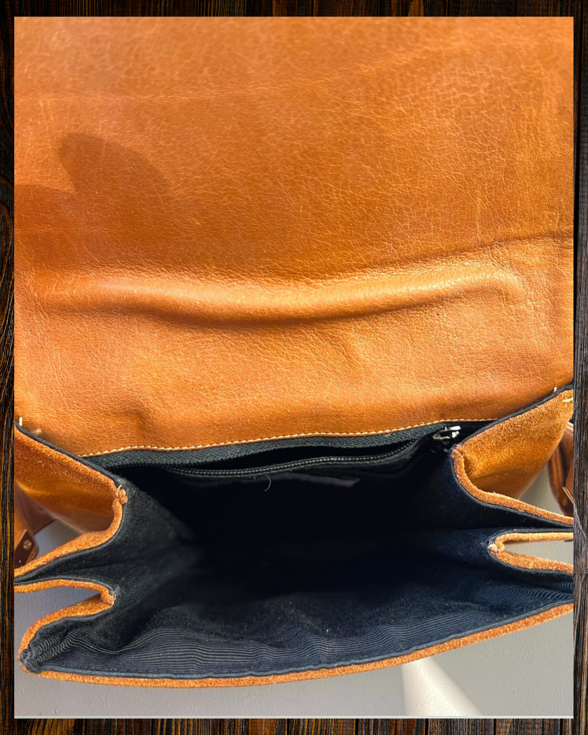Brown Suede Gathered Bag