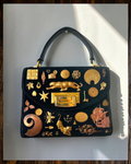Black Suede Gathered Bag