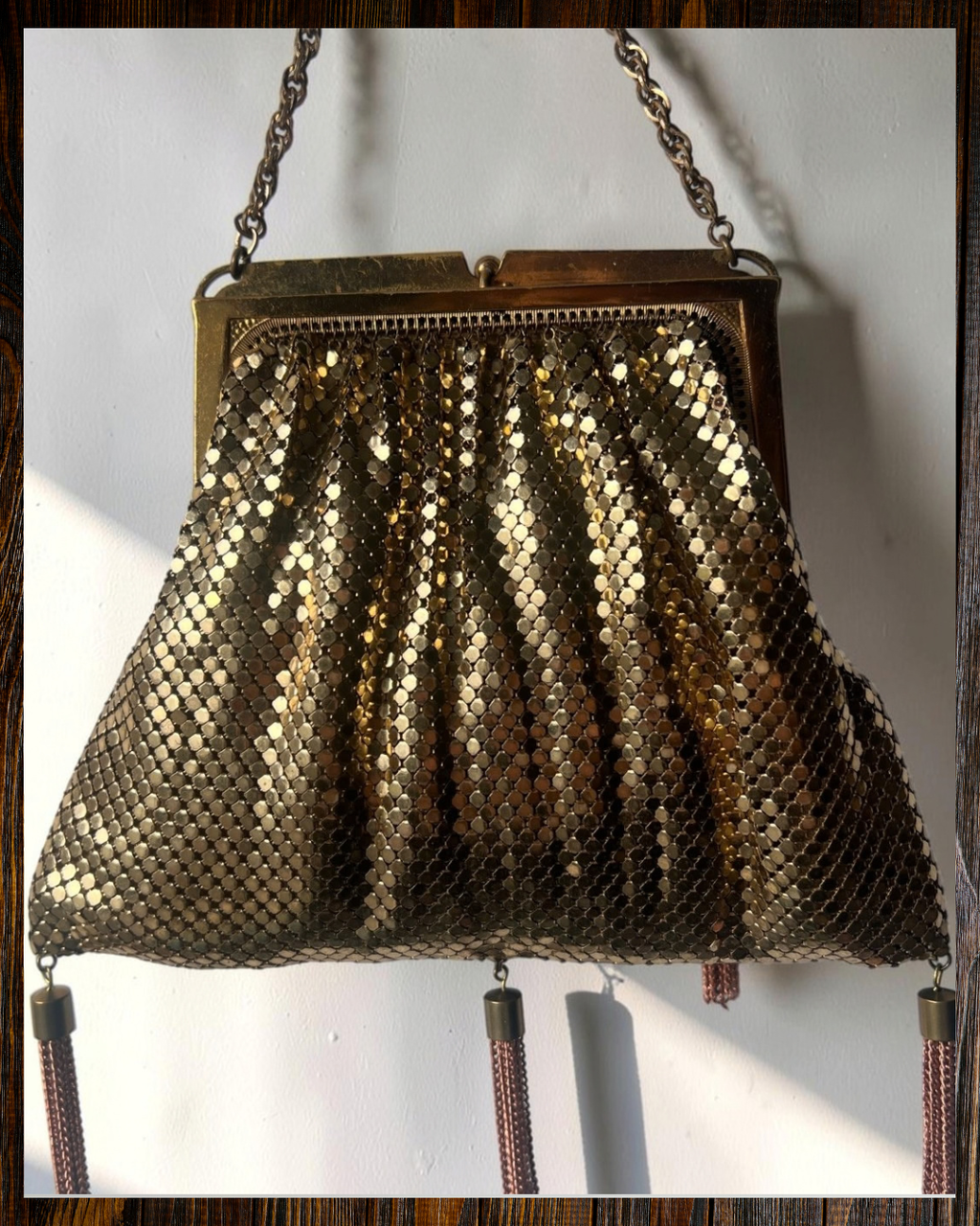 Gold Mesh Tasseled Bag