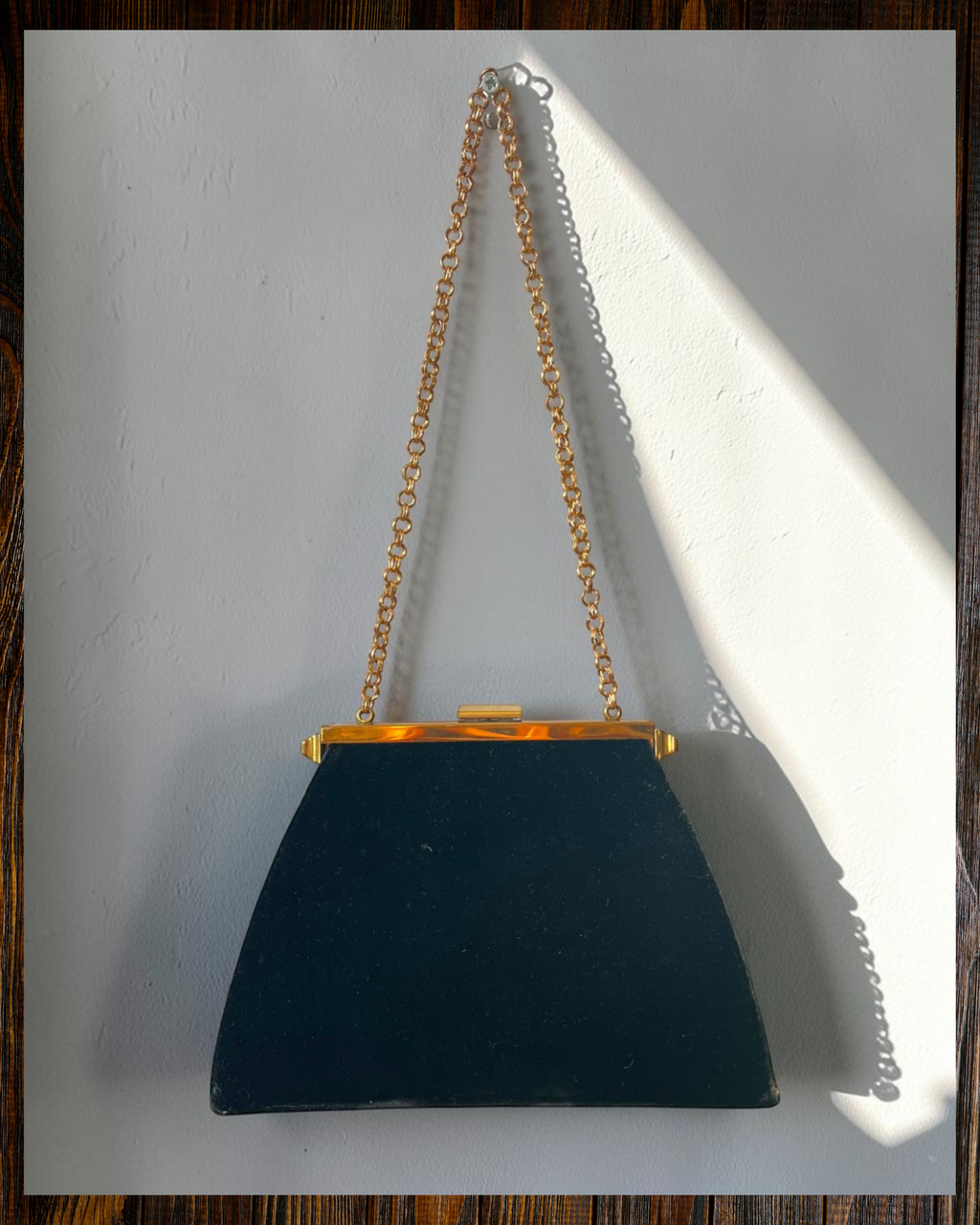 Black Velvet Gathered Bag
