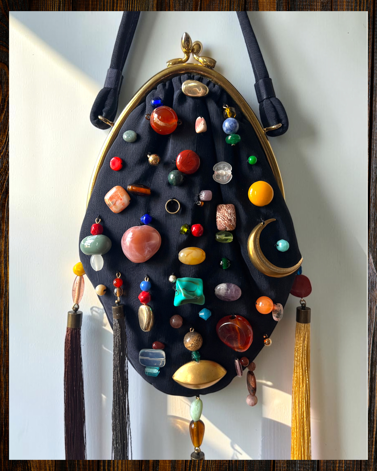 MIRTH Beaded Bag – Navy Oval