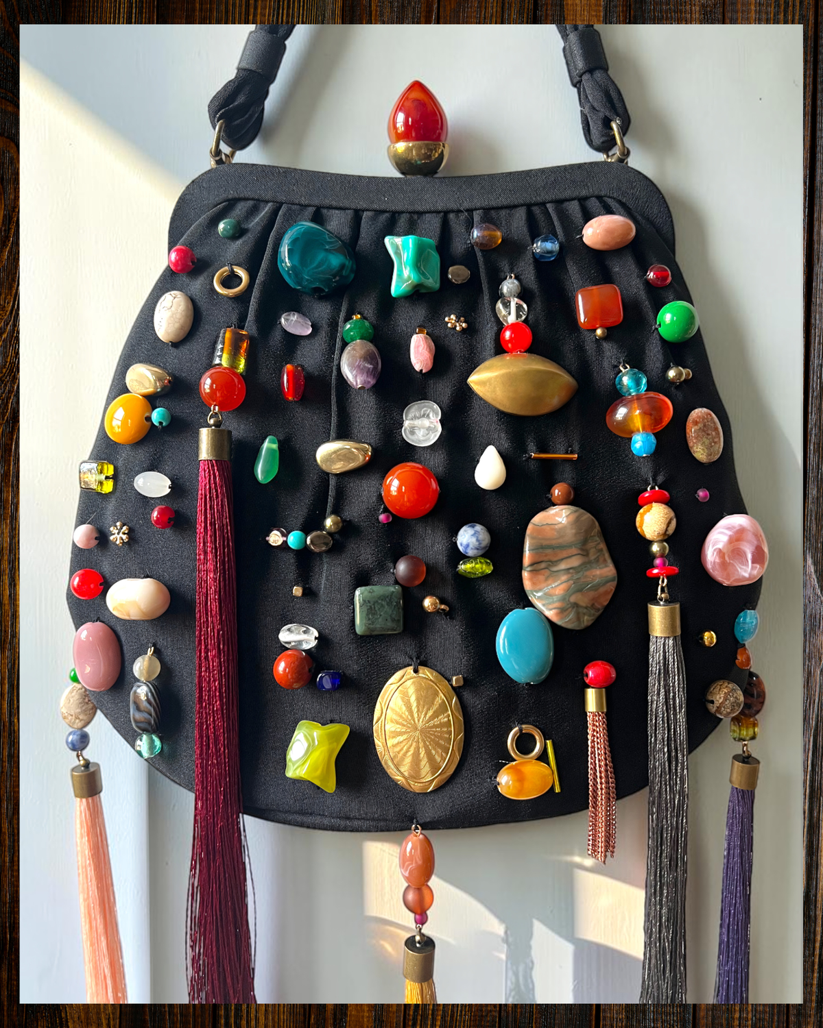 MIRTH Beaded Bag –  Lucite Clasp