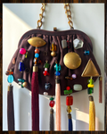 MIRTH Beaded Bag – Brown Satin