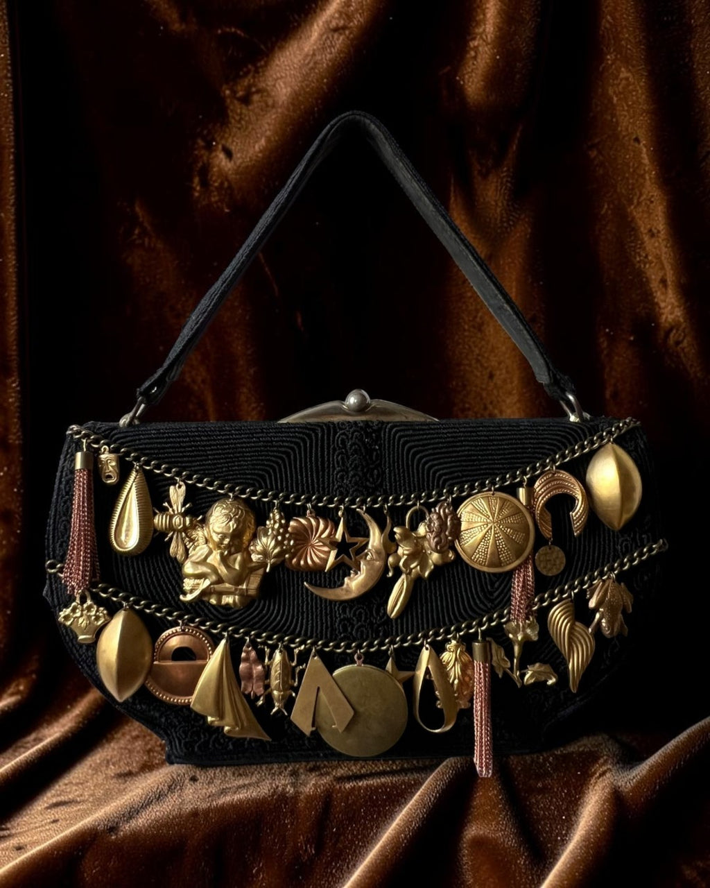 1940s Corde Gathered Charm Bag