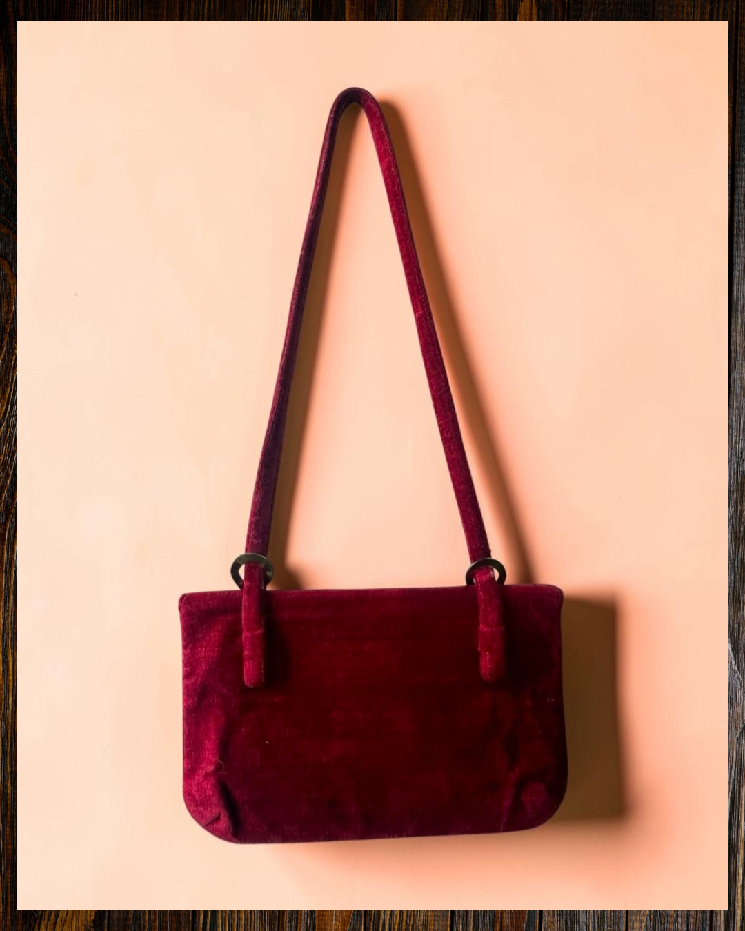 1960s Red Carpet Gathered Charm Bag