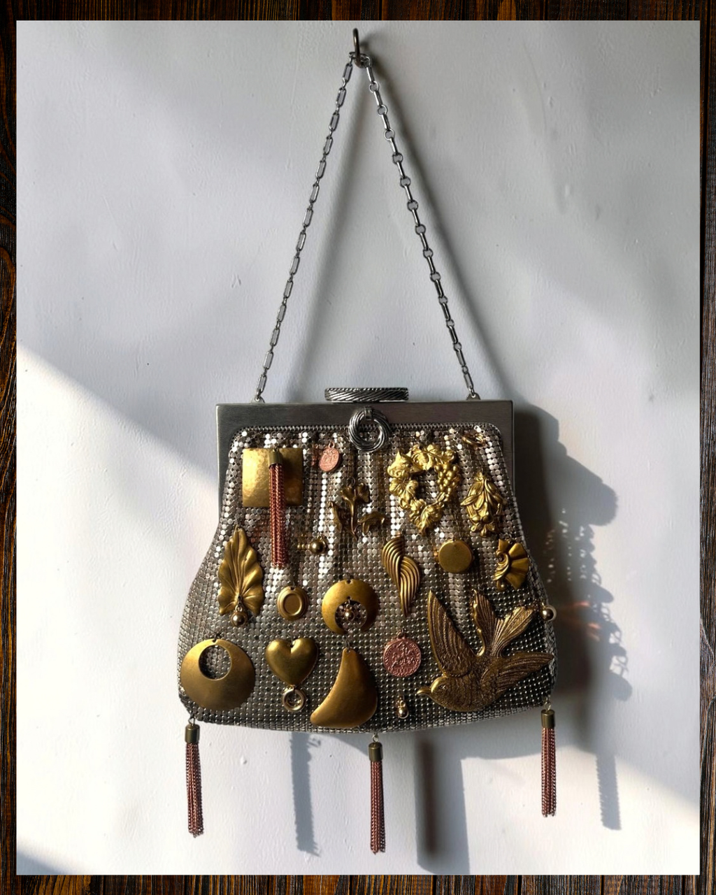 Silver Mesh Tasseled Bag