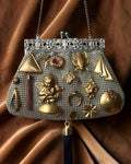 Silver Mesh Gathered Charm Bag