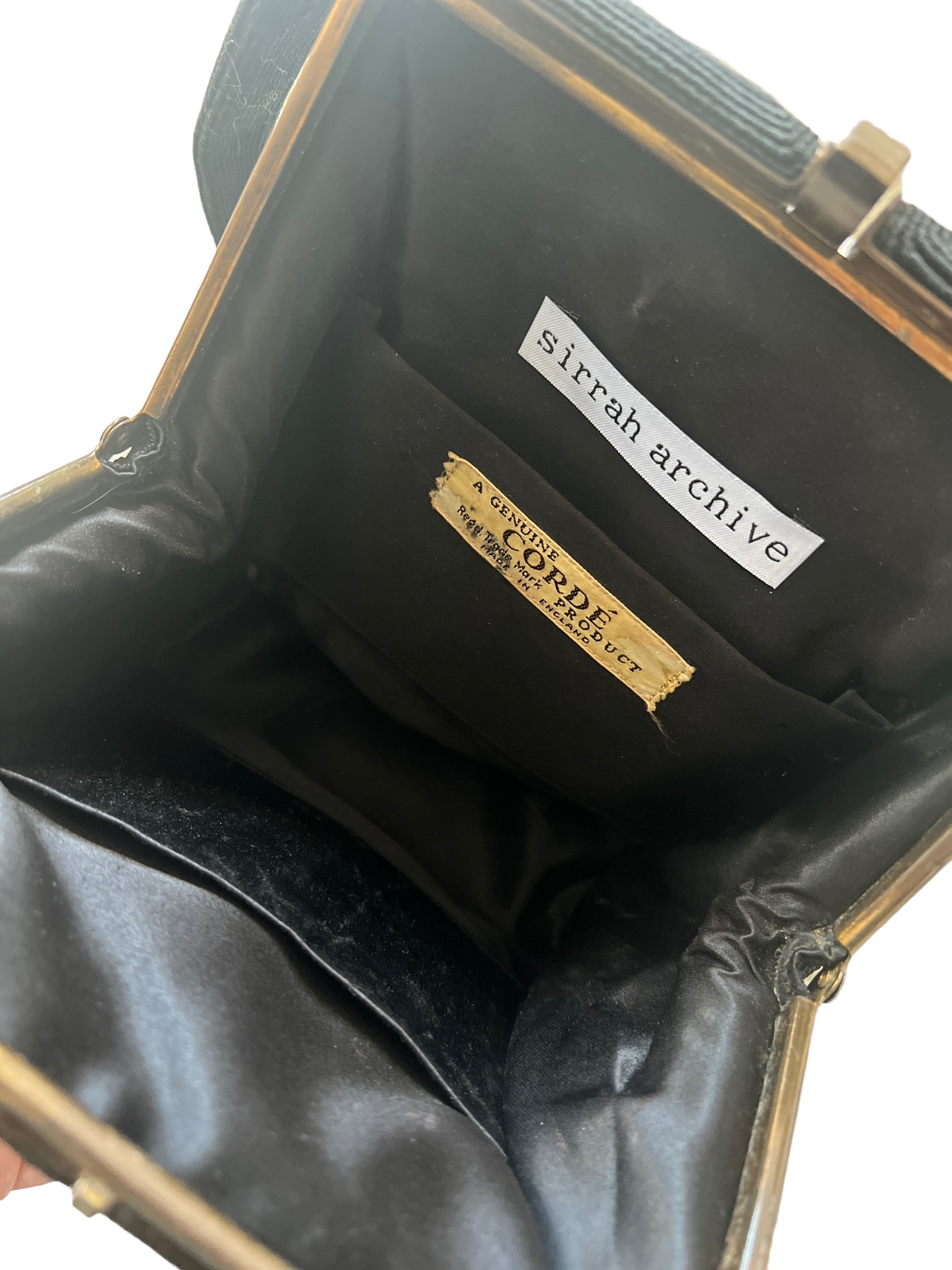 1940s Black Cordé ‘Gathered Charm’ structured Bag