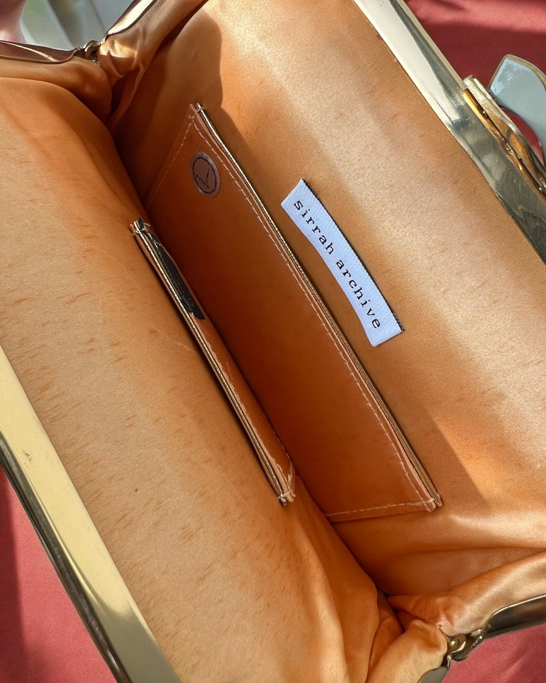 1940s Cream Mesh Gathered Charm Bag