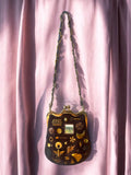 1960s Brown Suede Gathered Charm Bag