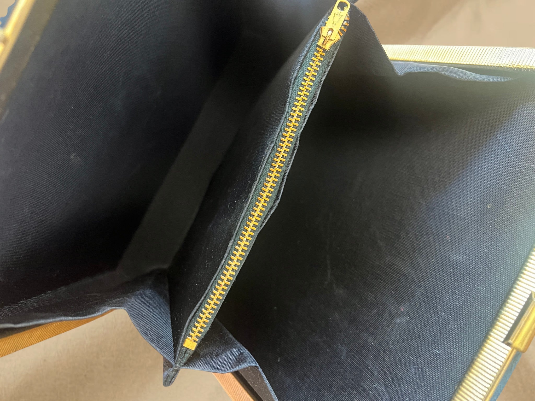 1950s Blue Suede Gathered Charm Bag