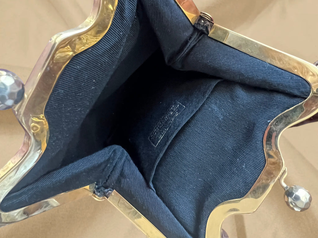 1960s Brown Suede Gathered Charm Bag
