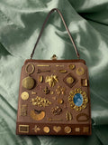 1950s Tan Suede Gathered Charm Bag