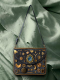 1960s Grey Suede Gathered Charm Bag