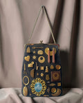 1960s Dark Brown Suede Gathered Charm Bag