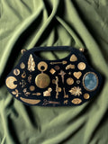 1950s Black Velvet Gathered Charm Bag