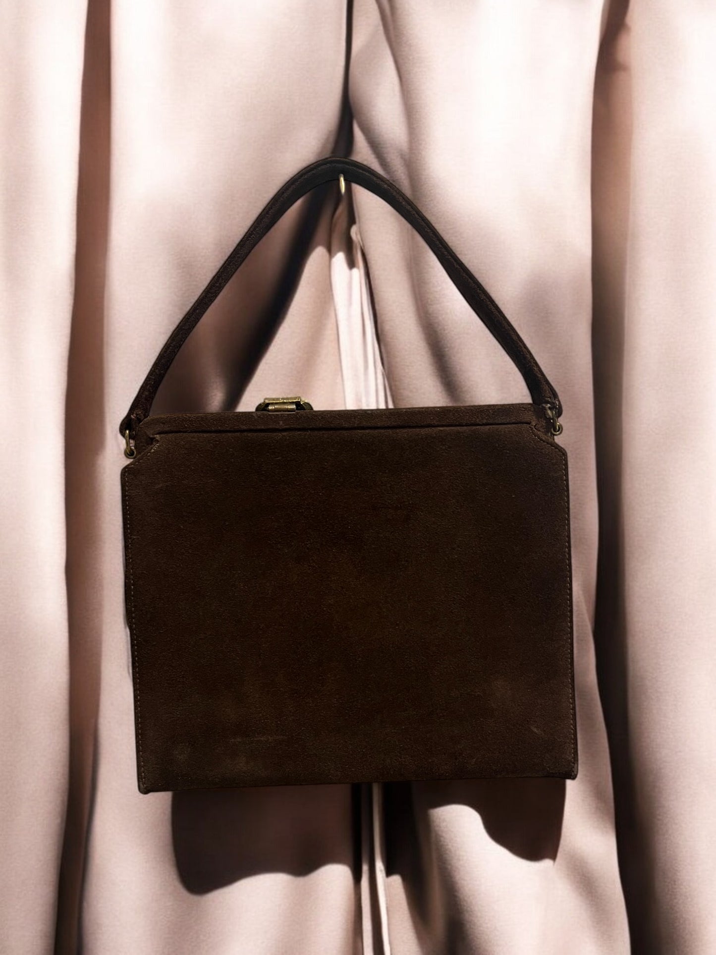 1960s Brown Suede ‘Gathered Charm’ Bag