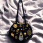 1940s Navy Pleat Fabric ‘Gathered Charm’ Bag