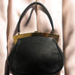 1960s Black Leather ‘Gathered Charm’ Bag