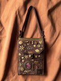 1960s Brown Suede Gathered Charm Bag