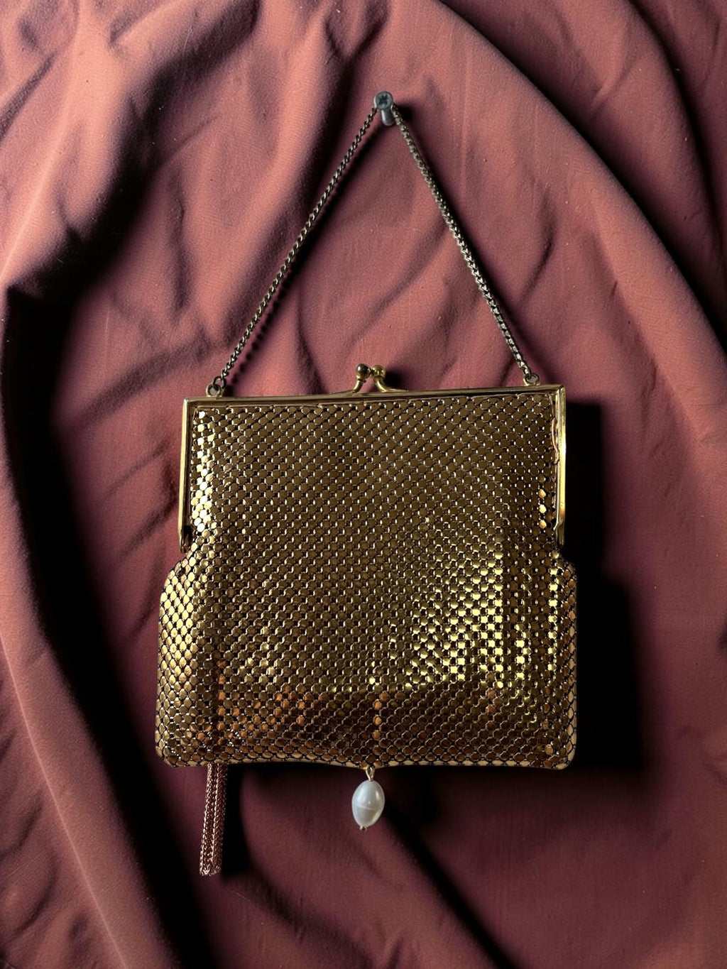 1930s Gold Mesh Gathered Charm Bag