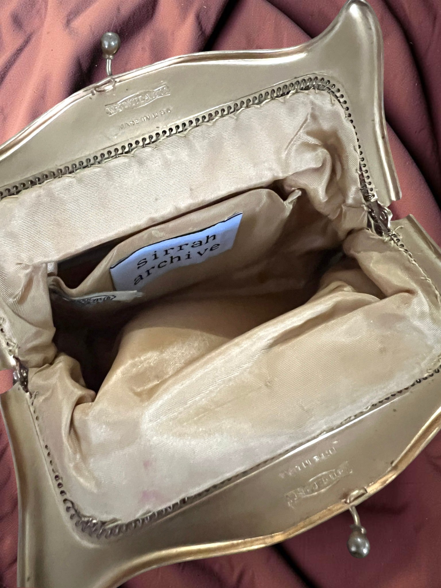 1950s Gold Mesh Gathered Charm Bag
