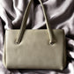 1960s Ivory Leather ‘Gathered Charm’ Bag