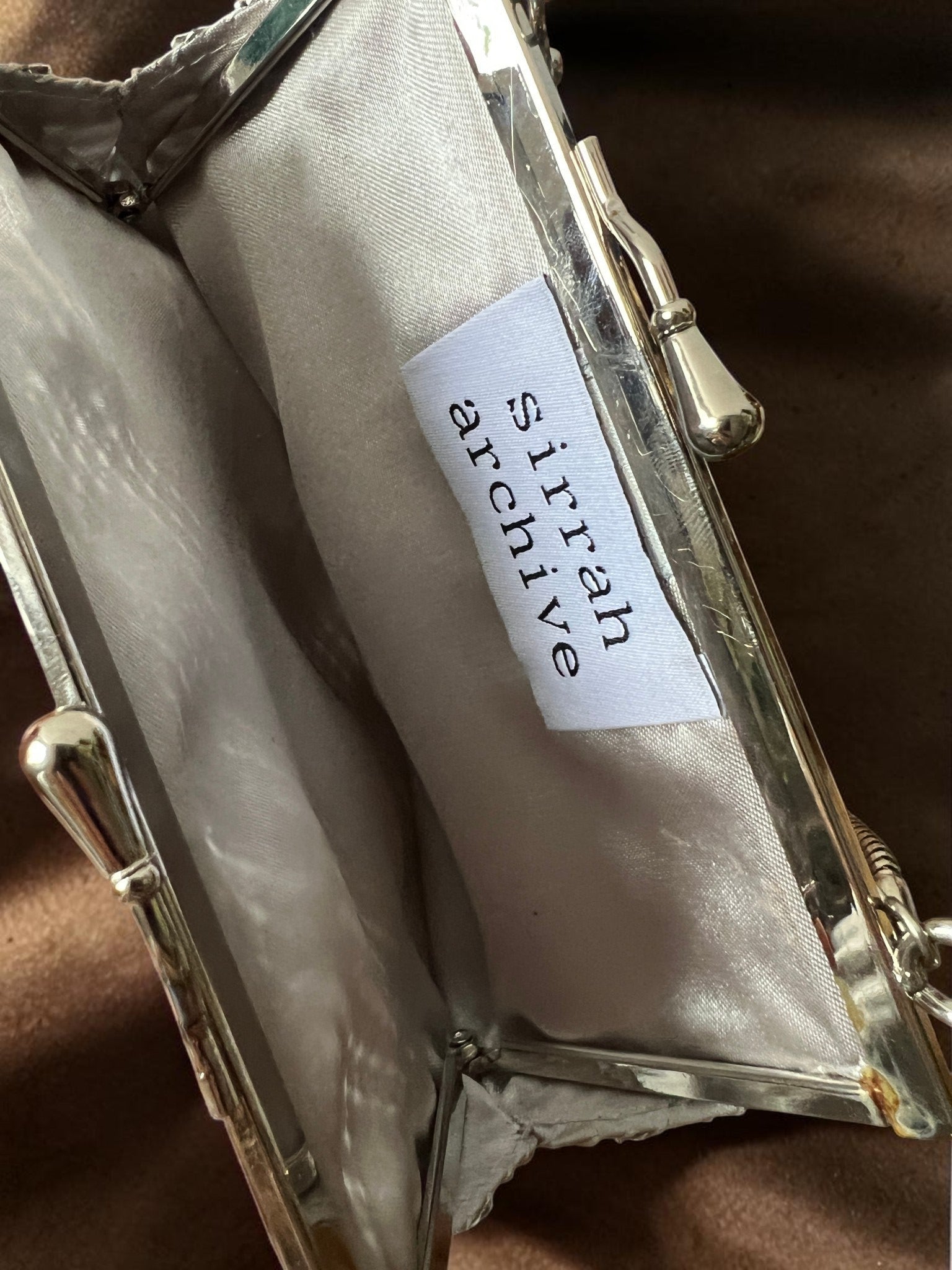 Silver Mesh Gathered Charm Bag