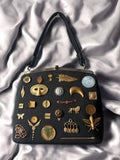 1950s Black Fabric ‘Gathered Charm’ Bag