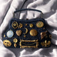 1960s Navy Raffia ‘Gathered Charm’ Bag