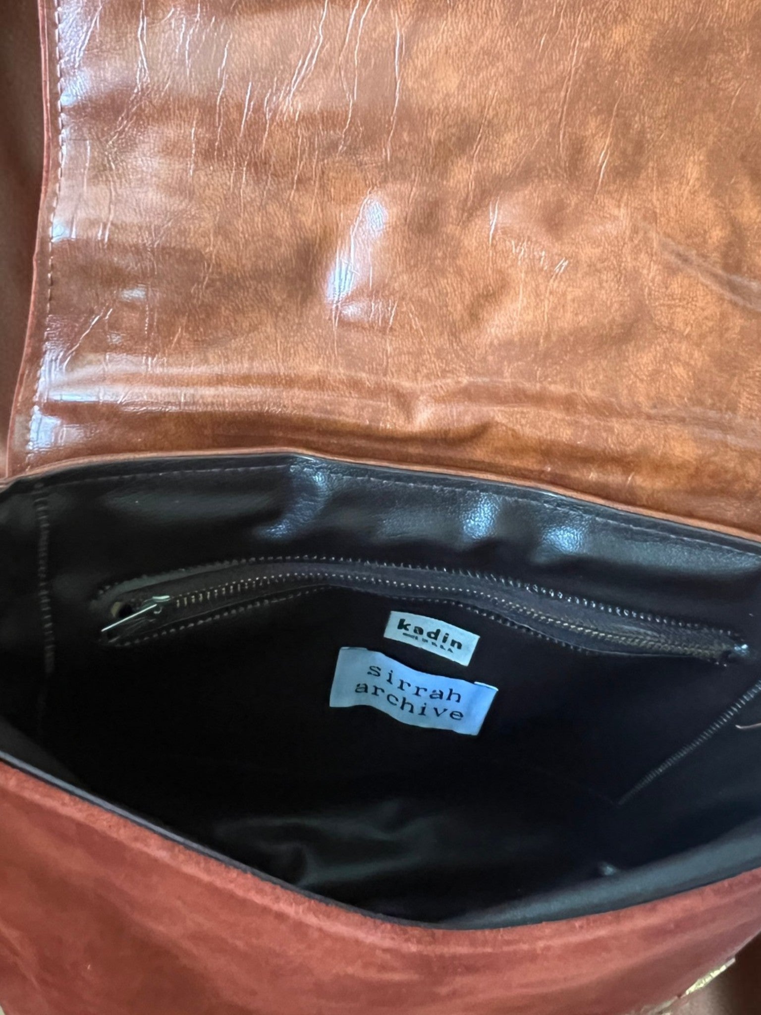 1960s Tan Suede Gathered Charm Bag