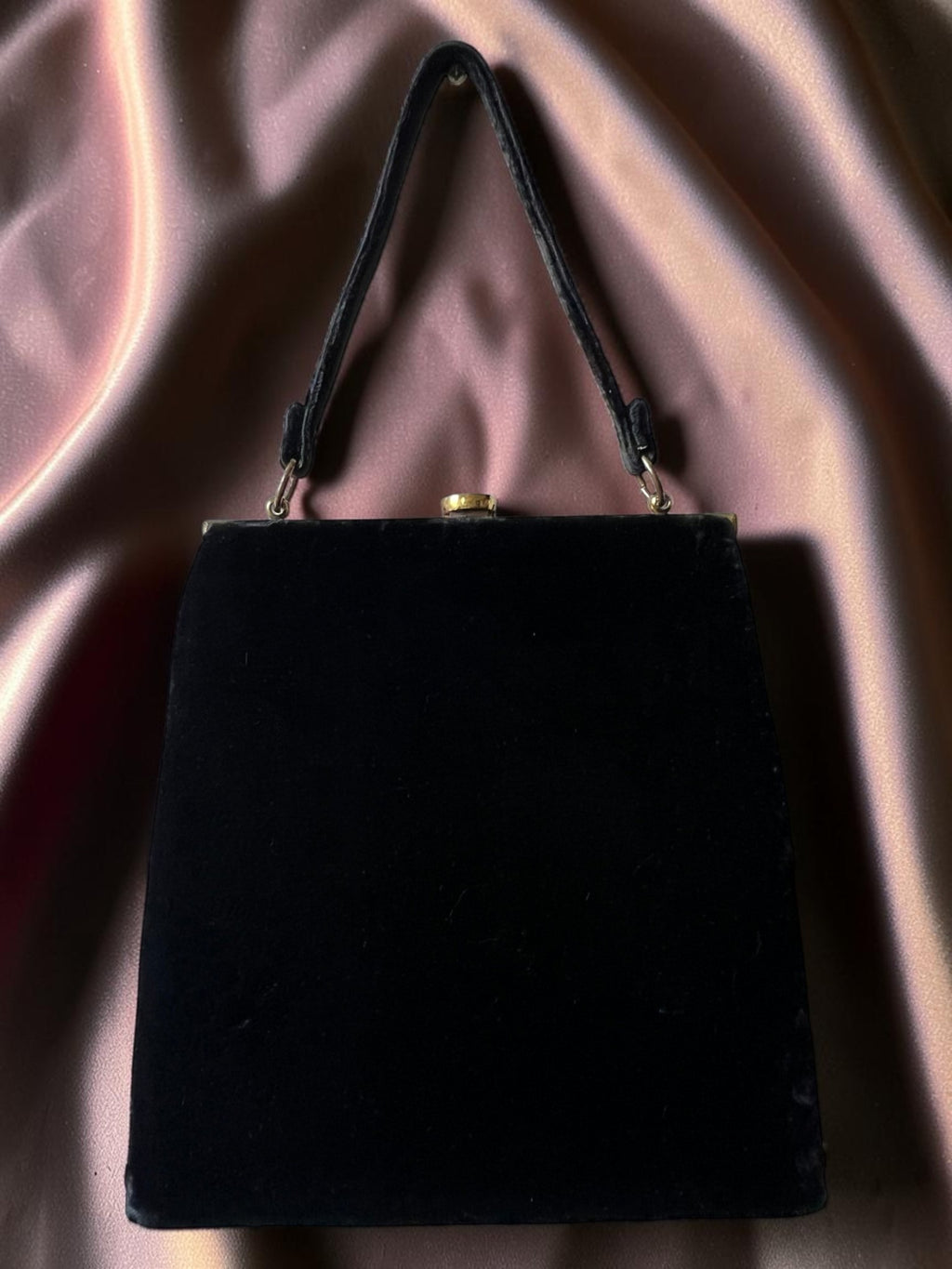 1940s Velvet Gathered Charm Bag