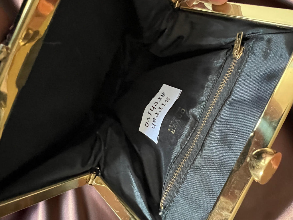 1940s Velvet Gathered Charm Bag