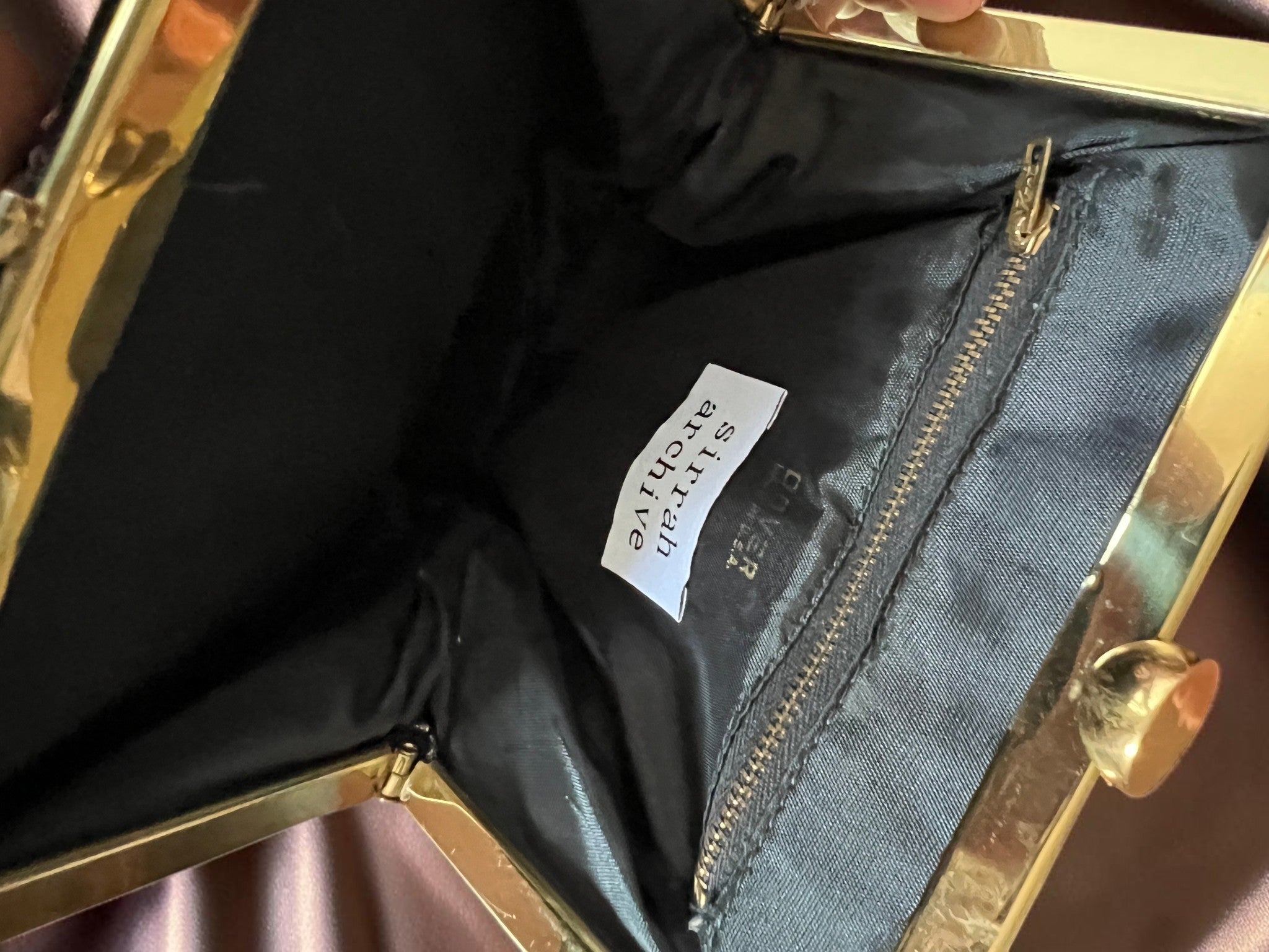 1940s Velvet Gathered Charm Bag