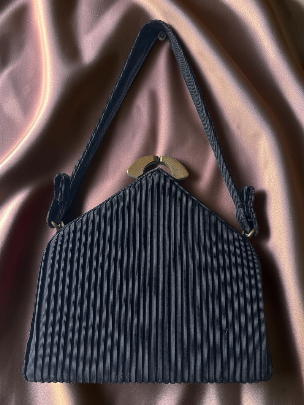 1940s Pleated Fabric Mini Gathered Charm Bag