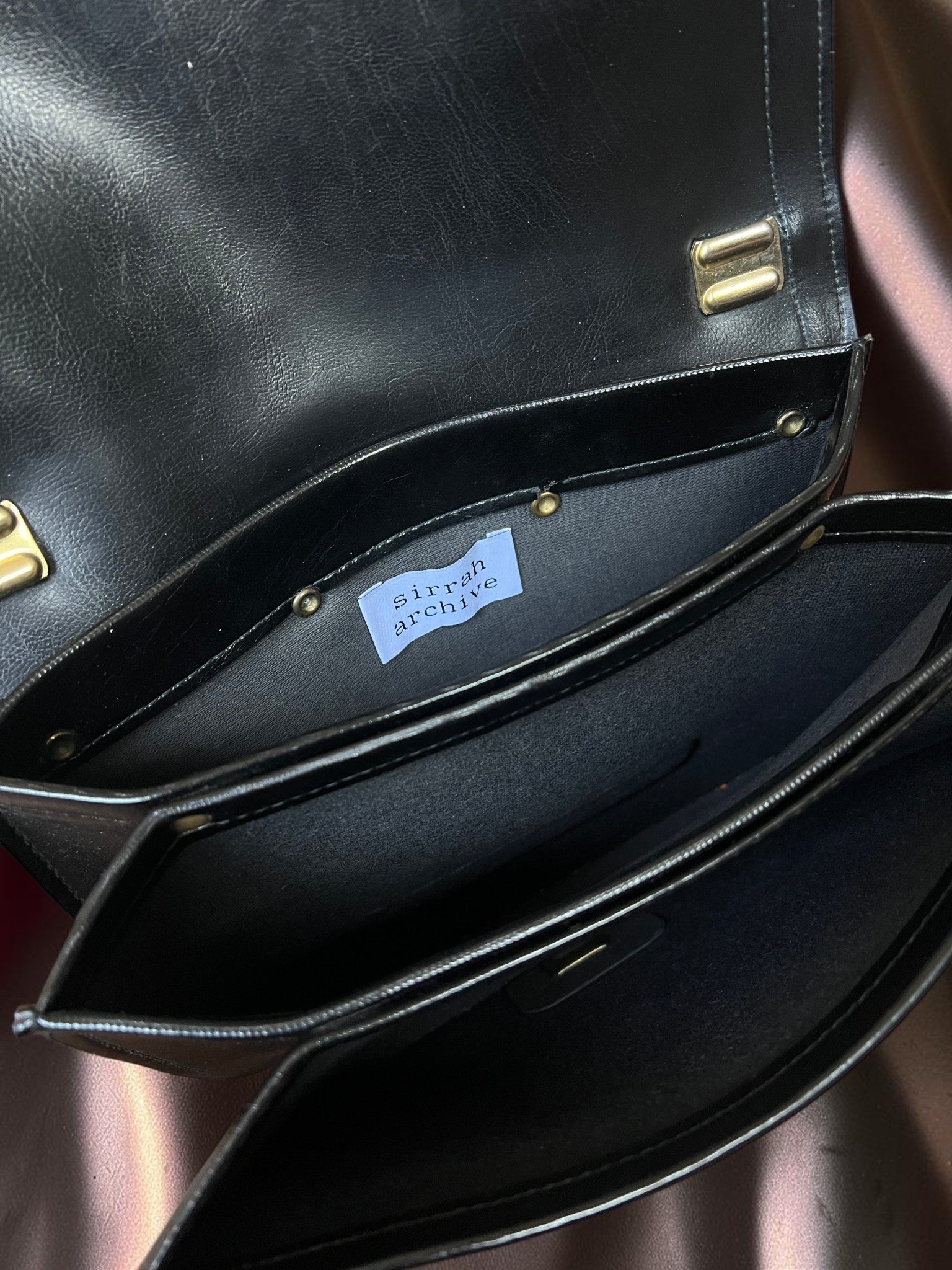 1960s Black Suede Gathered Charm Bag