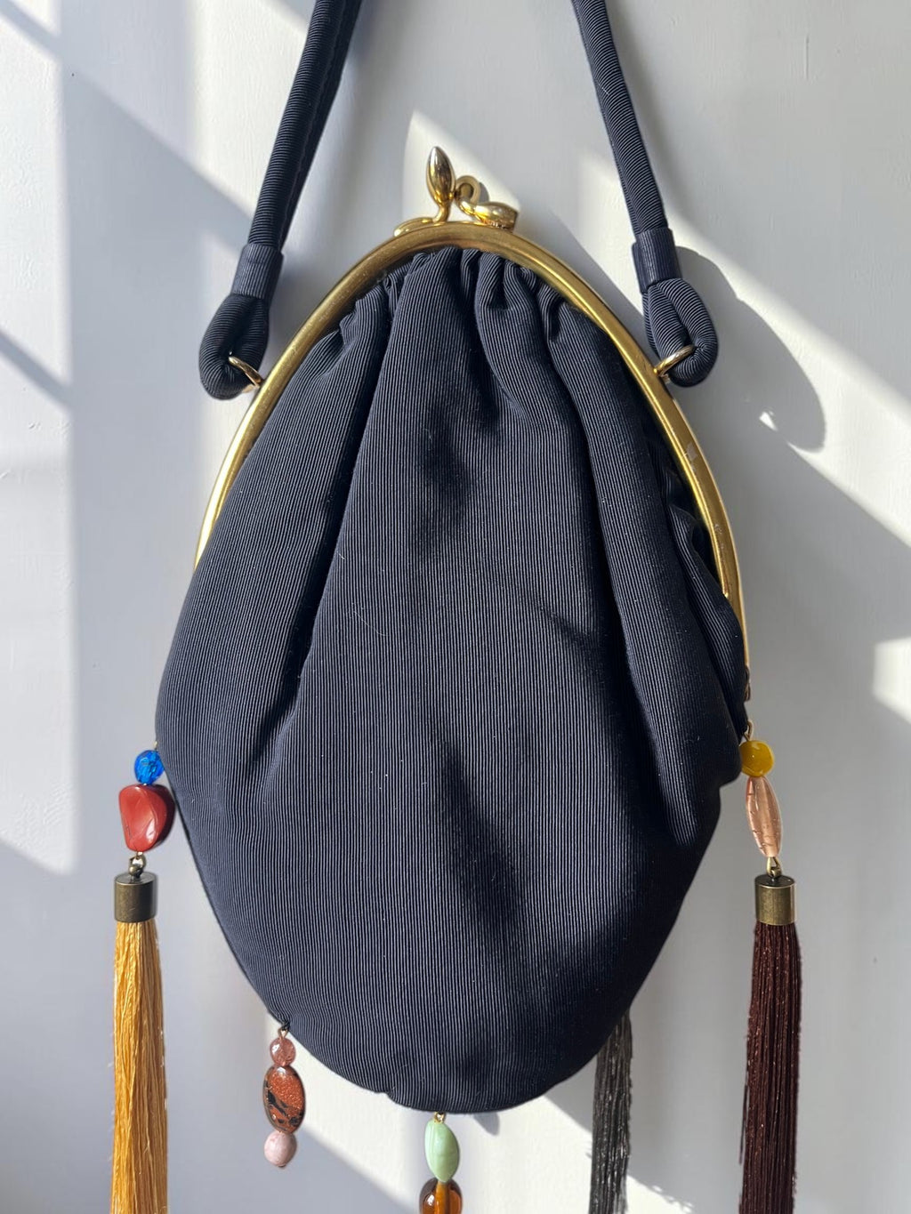 MIRTH Beaded Bag – Navy Oval