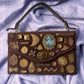 1960s Brown Vegan Suede ‘Gathered Charm’ Bag