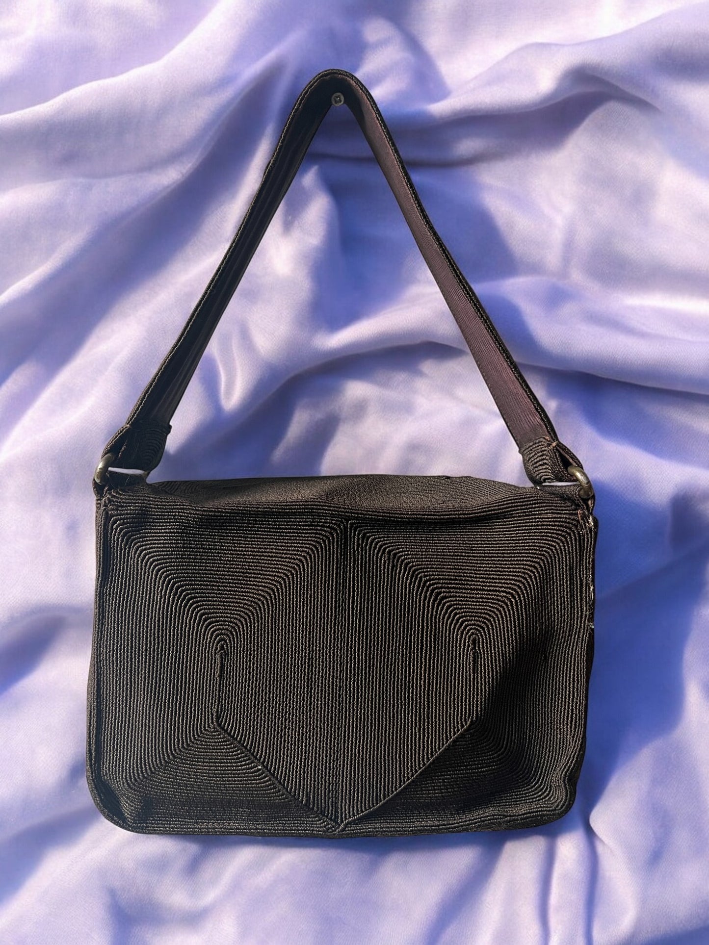 1940s Brown Corde ‘Gathered Charm’ Bag