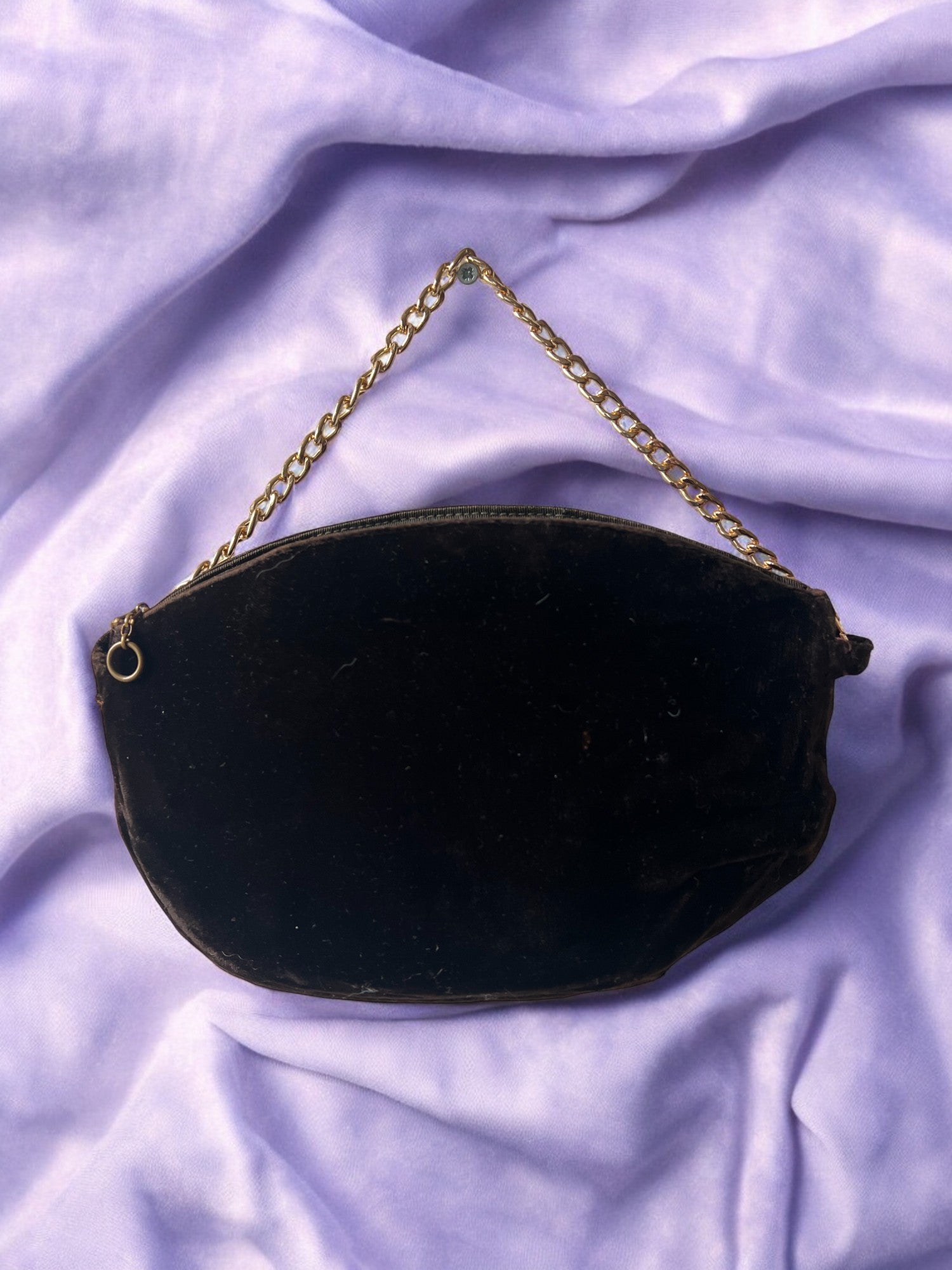 1930s Brown Velvet ‘Gathered Charm’ Bag