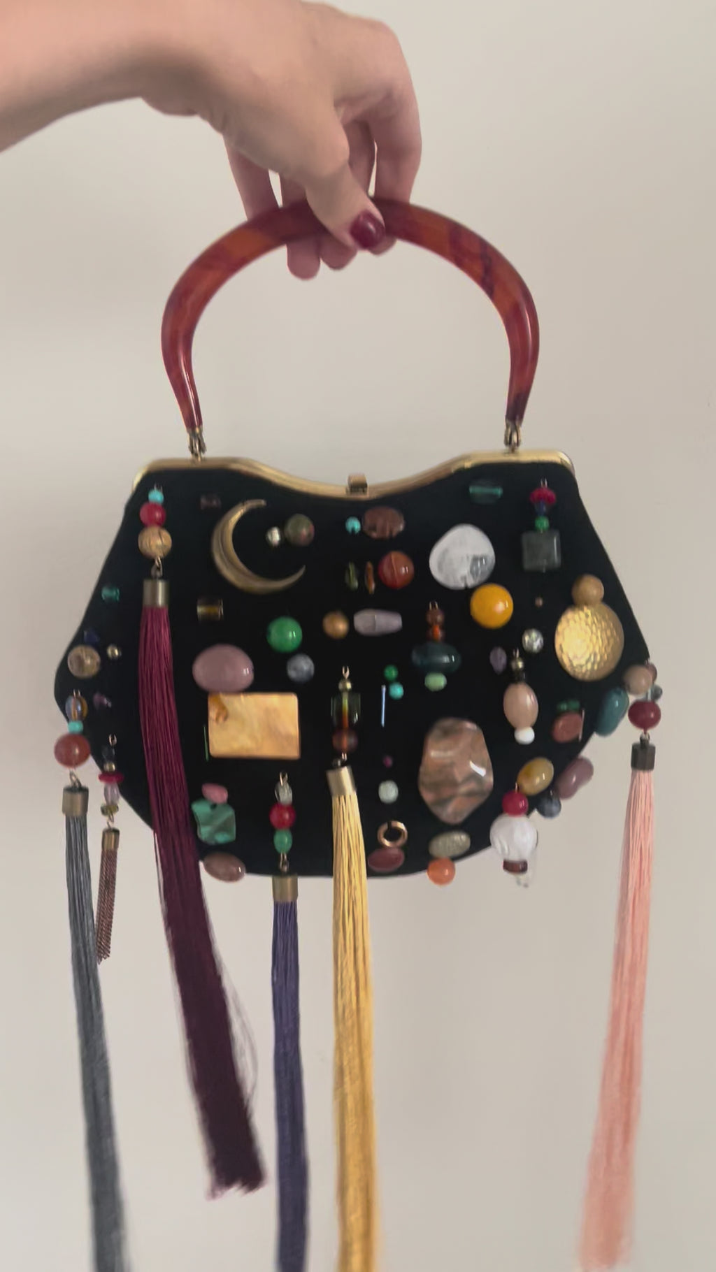 MIRTH Beaded Bag – Lucite Handle #1