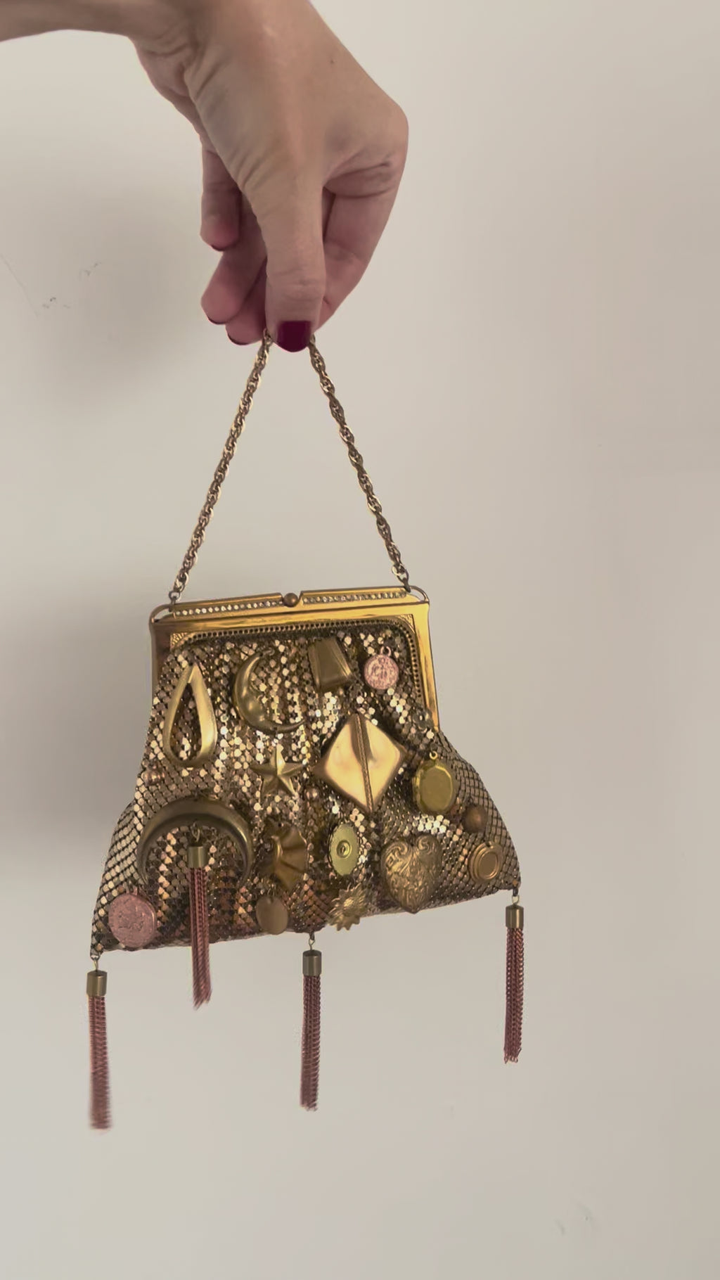 Gold Mesh Tasseled Bag