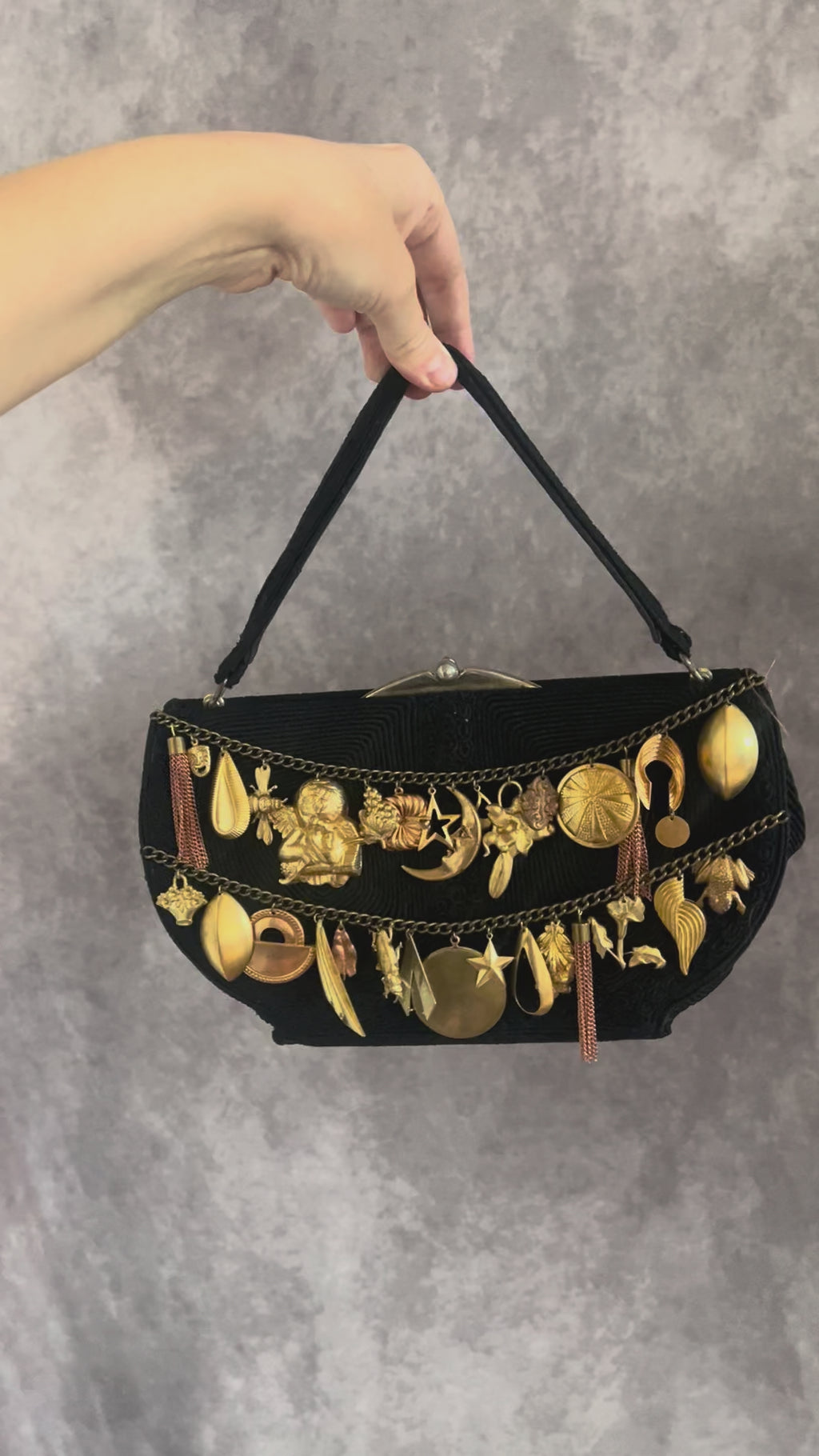 1940s Corde Gathered Charm Bag