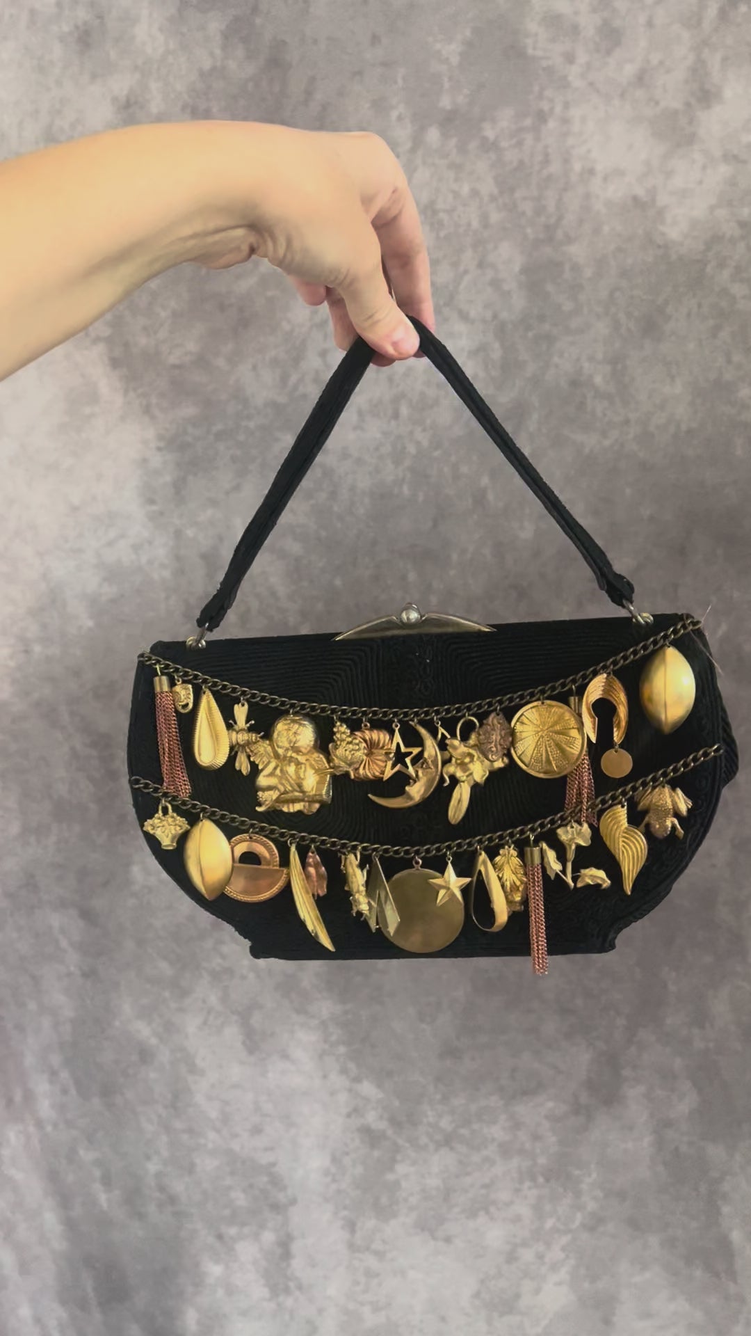 1940s Corde Gathered Charm Bag